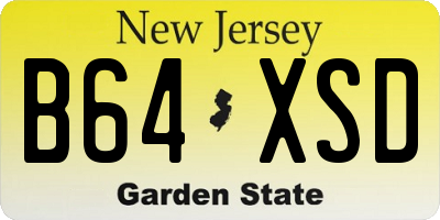 NJ license plate B64XSD