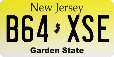 NJ license plate B64XSE