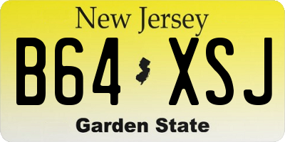 NJ license plate B64XSJ