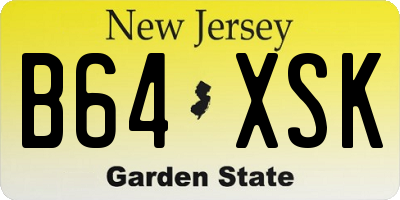 NJ license plate B64XSK