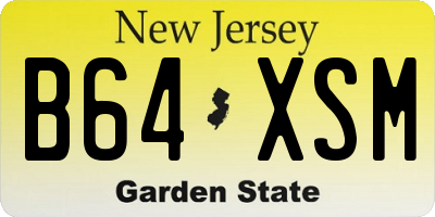 NJ license plate B64XSM