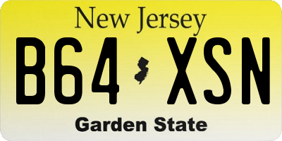NJ license plate B64XSN