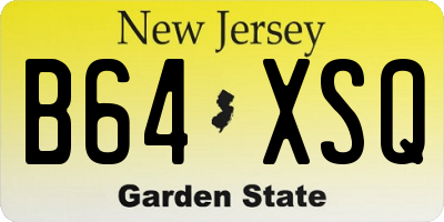 NJ license plate B64XSQ