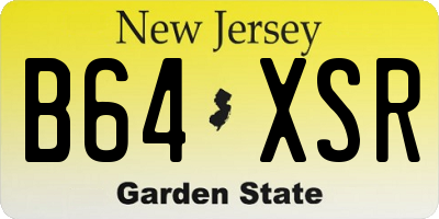 NJ license plate B64XSR