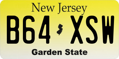 NJ license plate B64XSW