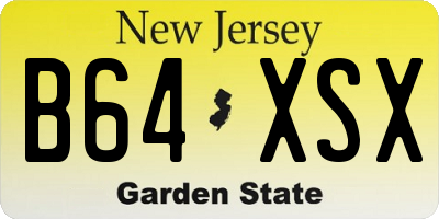 NJ license plate B64XSX