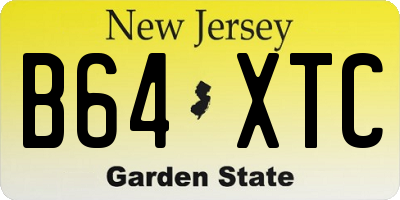 NJ license plate B64XTC