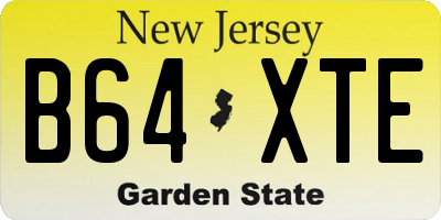 NJ license plate B64XTE