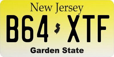 NJ license plate B64XTF