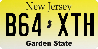 NJ license plate B64XTH