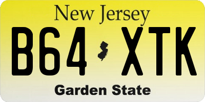 NJ license plate B64XTK