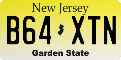 NJ license plate B64XTN