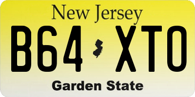 NJ license plate B64XTO