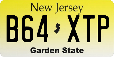 NJ license plate B64XTP