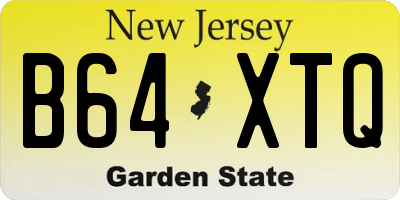 NJ license plate B64XTQ