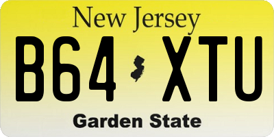NJ license plate B64XTU