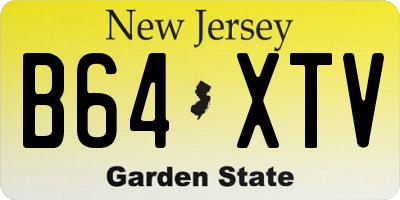NJ license plate B64XTV