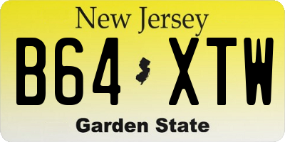 NJ license plate B64XTW