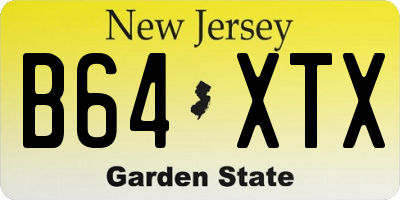 NJ license plate B64XTX