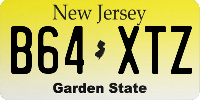 NJ license plate B64XTZ