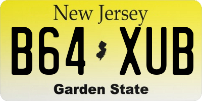 NJ license plate B64XUB