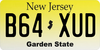 NJ license plate B64XUD