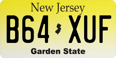 NJ license plate B64XUF