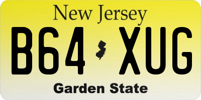 NJ license plate B64XUG