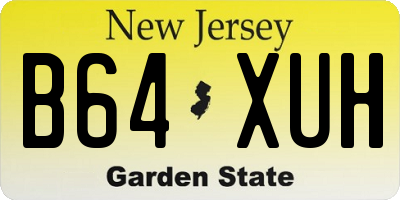 NJ license plate B64XUH