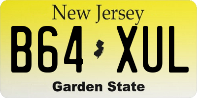 NJ license plate B64XUL