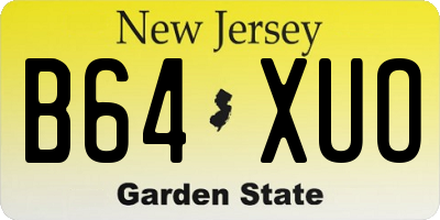NJ license plate B64XUO