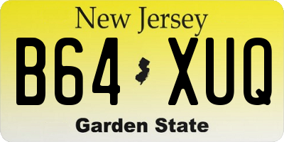 NJ license plate B64XUQ