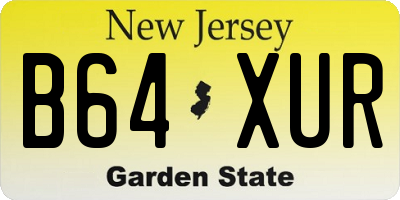 NJ license plate B64XUR
