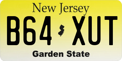 NJ license plate B64XUT