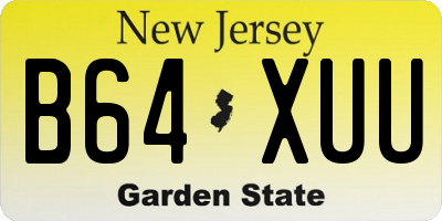 NJ license plate B64XUU
