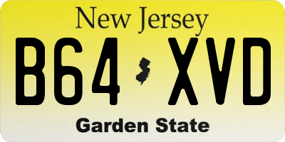 NJ license plate B64XVD