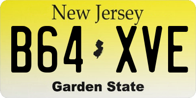NJ license plate B64XVE