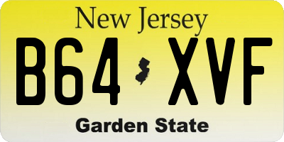NJ license plate B64XVF