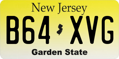 NJ license plate B64XVG
