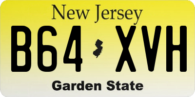 NJ license plate B64XVH