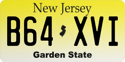 NJ license plate B64XVI