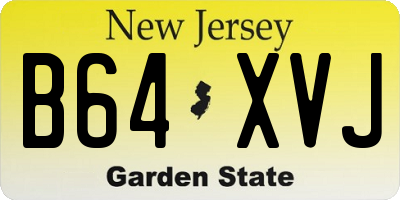 NJ license plate B64XVJ