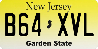 NJ license plate B64XVL
