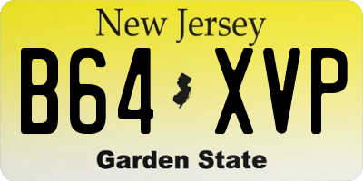NJ license plate B64XVP
