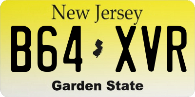 NJ license plate B64XVR