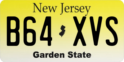 NJ license plate B64XVS