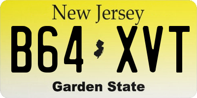 NJ license plate B64XVT