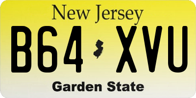 NJ license plate B64XVU