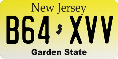 NJ license plate B64XVV