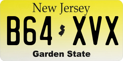 NJ license plate B64XVX